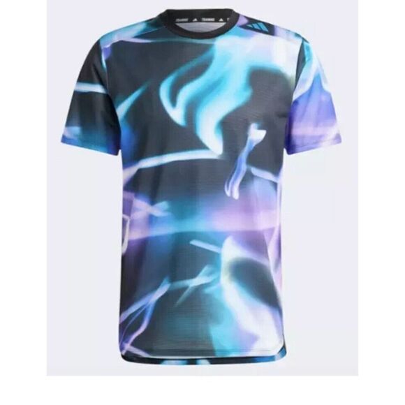 Adidas Men's Designed 4 Training HEAT.RDY AOP Tee HS7460 Violet Fusion Size MT - Picture 3 of 9